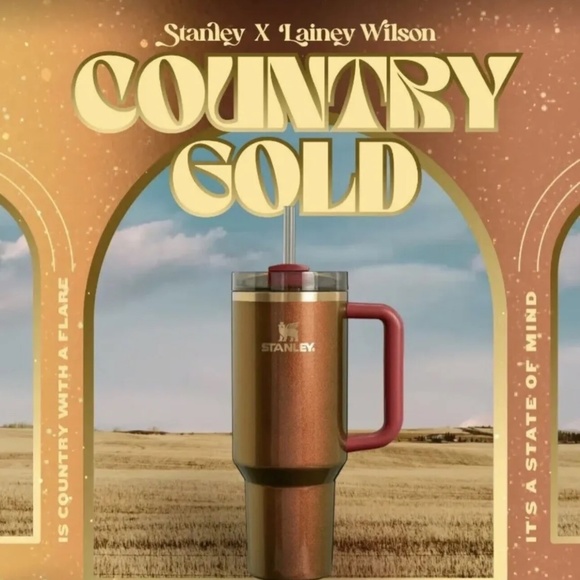 Stanley x Lainey Wilson Country Gold Quencher Tumbler H2.0 40OZ In Hand!